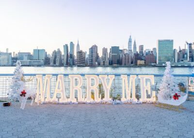 christmas theme marriage proposal in queens new york